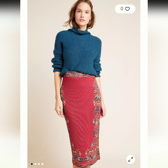 ANTHROPOLOGIE | Farm Rio Catalina Knit Pencil Skirt Womens Size Medium - Picture 4 of 9